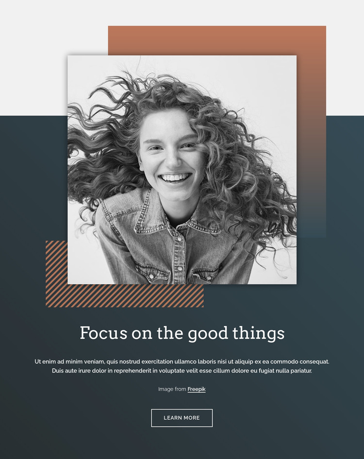 Focus on the good things Website Mockup