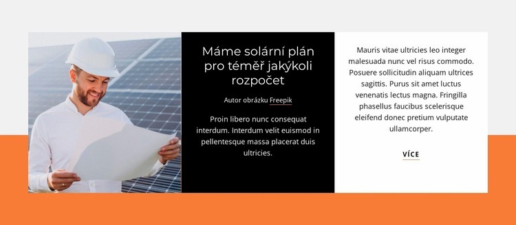 Solární energetické systémy Šablona webové stránky