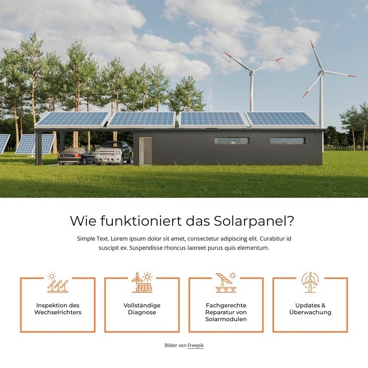 Fabrik für Solarmodule Eine Seitenvorlage