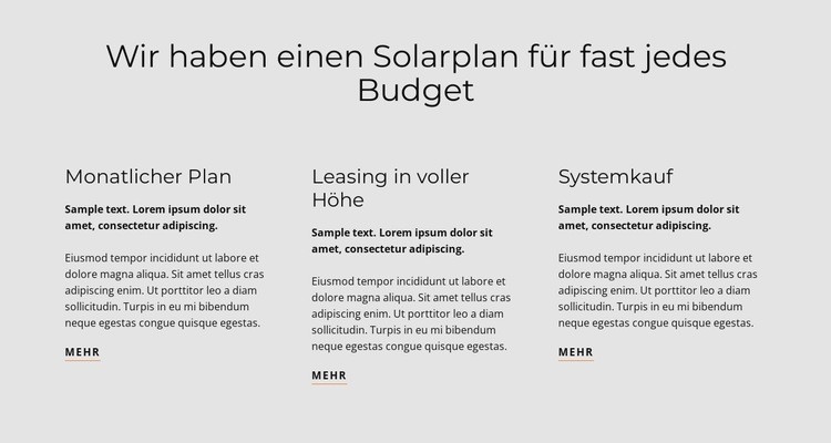 Solarplan Website Builder-Vorlagen