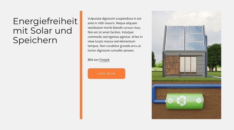 Über Solarenergie Website-Modell