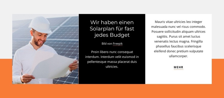 Solarenergiesysteme Website-Vorlage