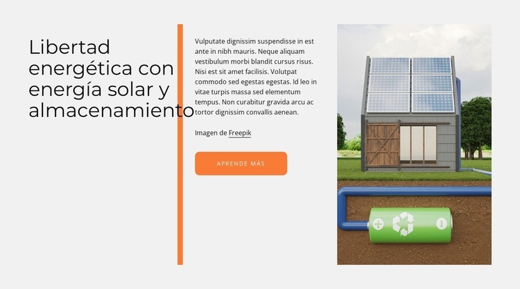Sobre la energía solar Maqueta de sitio web