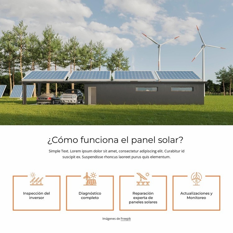 Fábrica de paneles solares Maqueta de sitio web