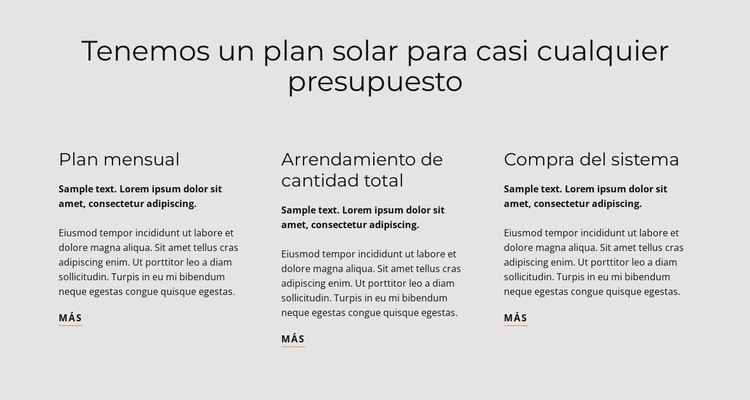 planta solar Maqueta de sitio web