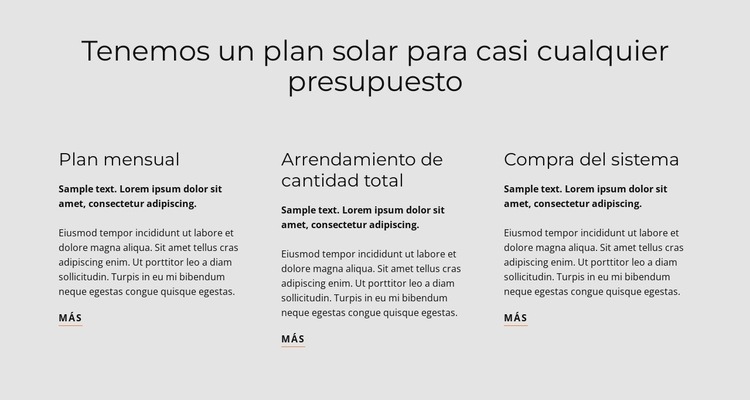 planta solar Página de destino