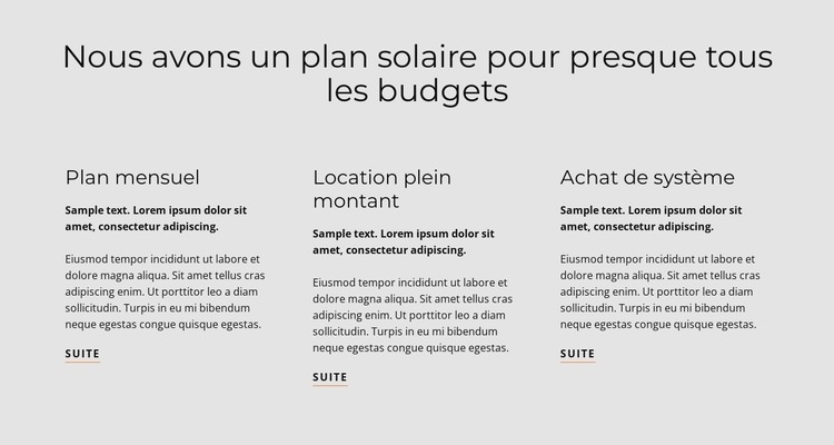 Plan solaire Modèles de constructeur de sites Web