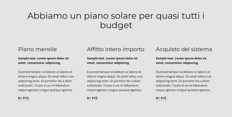 Piano solare Costruttore di siti web HTML