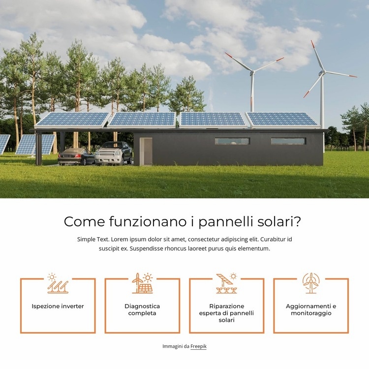 Fabbrica di pannelli solari Mockup del sito web