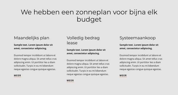 Zonneplan Sjabloon voor één pagina