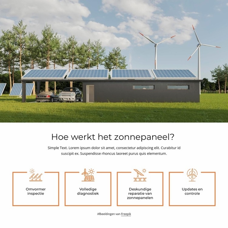 Fabriek voor zonnepanelen Website mockup