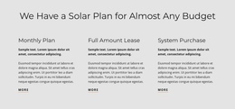 Solar Plan - One Page Template For Any Device