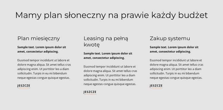 Plan słoneczny Kreator witryn internetowych HTML