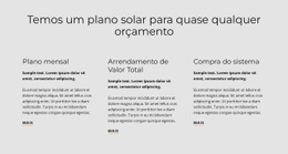 Plano Solar - Modelo HTML5 Responsivo