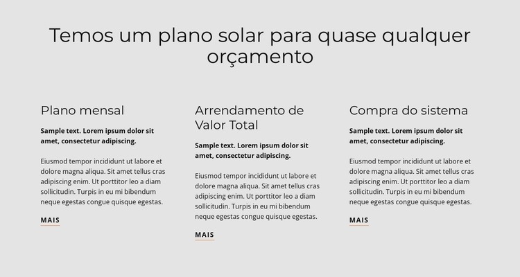 Plano solar Landing Page