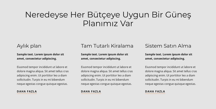 güneş planı Açılış sayfası