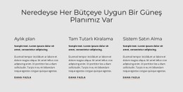 Güneş Planı CSS Düzeni Şablonu