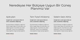 Güneş Planı - HTML Generator