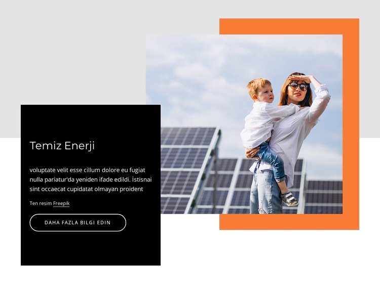 Güneş enerjisi Web Sitesi Mockup'ı