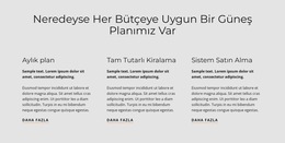 Güneş Planı - Ücretsiz Web Sitesi Şablonu