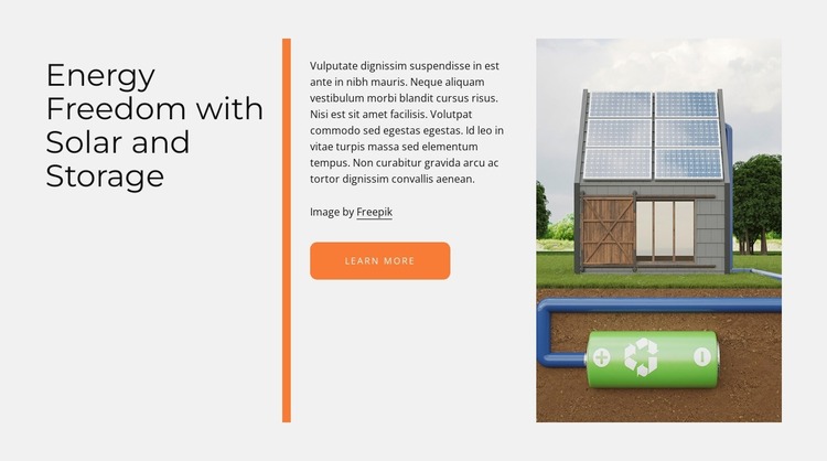 About solar energy Website Mockup
