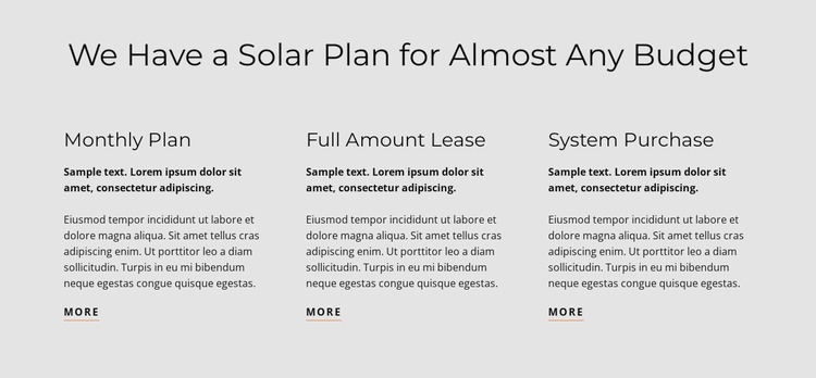 Solar plan WordPress Website Builder