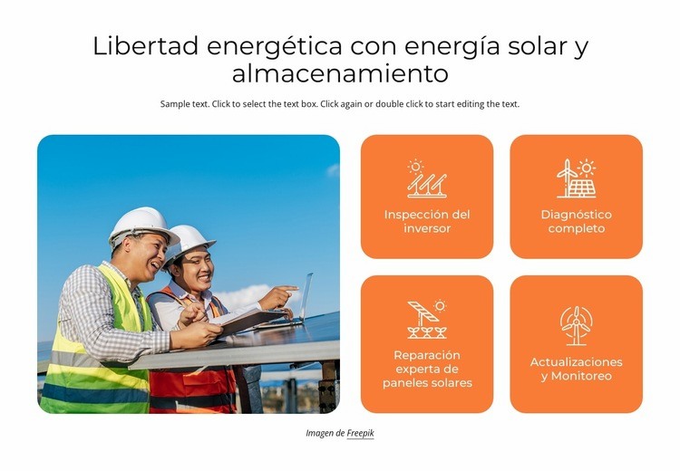 Libertad energética Maqueta de sitio web