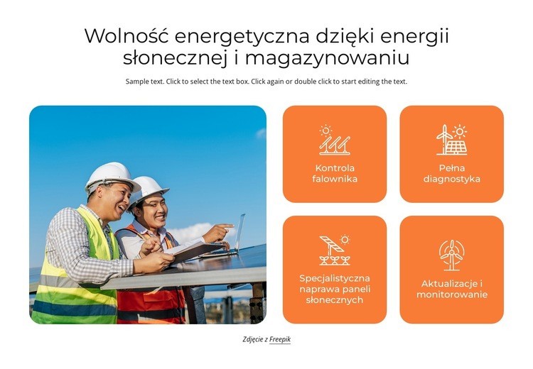 Wolność energetyczna Makieta strony internetowej