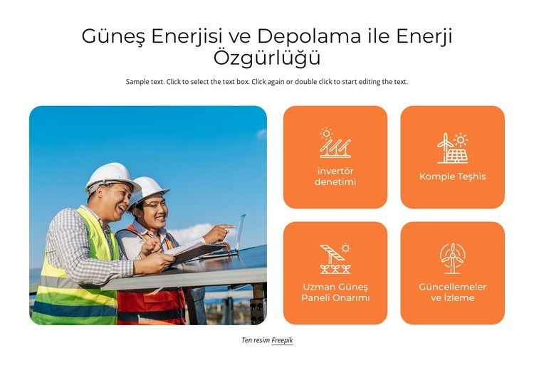 Enerji özgürlüğü Bir Sayfa Şablonu