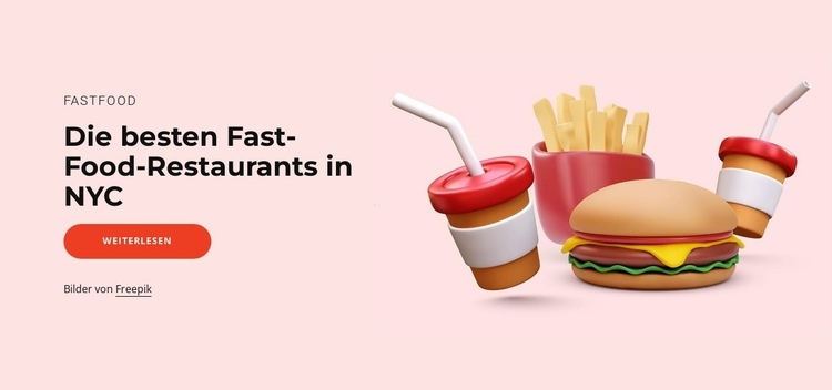 Die besten Fast-Food-Restaurants Eine Seitenvorlage
