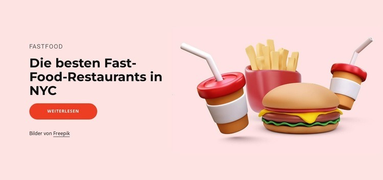Die besten Fast-Food-Restaurants Landing Page