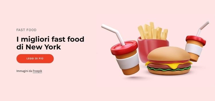I migliori ristoranti fast food Mockup del sito web
