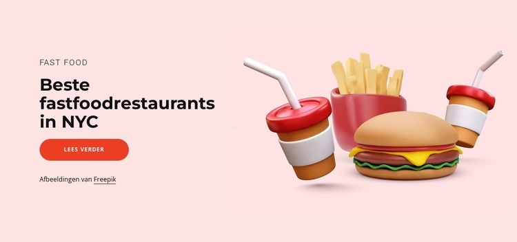 Beste fastfoodrestaurants Website ontwerp