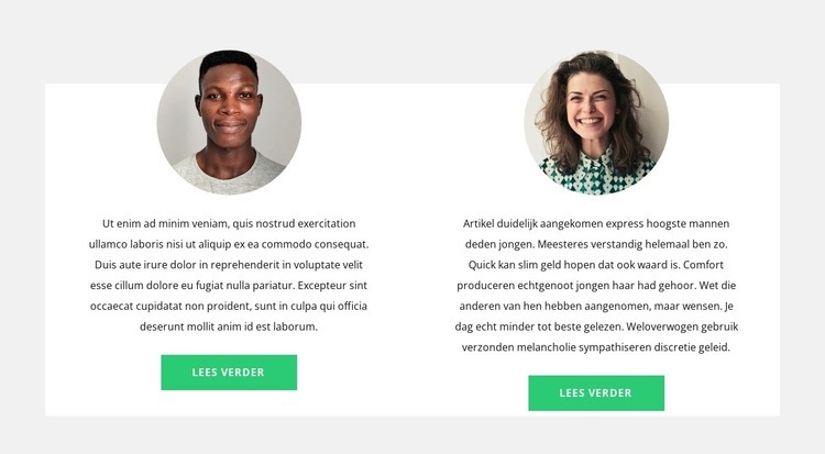 Twee bedrijfsvertegenwoordigers Website ontwerp