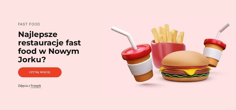 Najlepsze restauracje typu fast food? Kreator witryn internetowych HTML