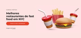 Melhores Restaurantes De Fast Food - Modelo HTML5 Pronto Para Usar