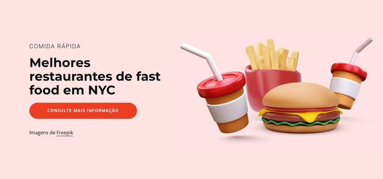 Melhores restaurantes de fast food Template Joomla