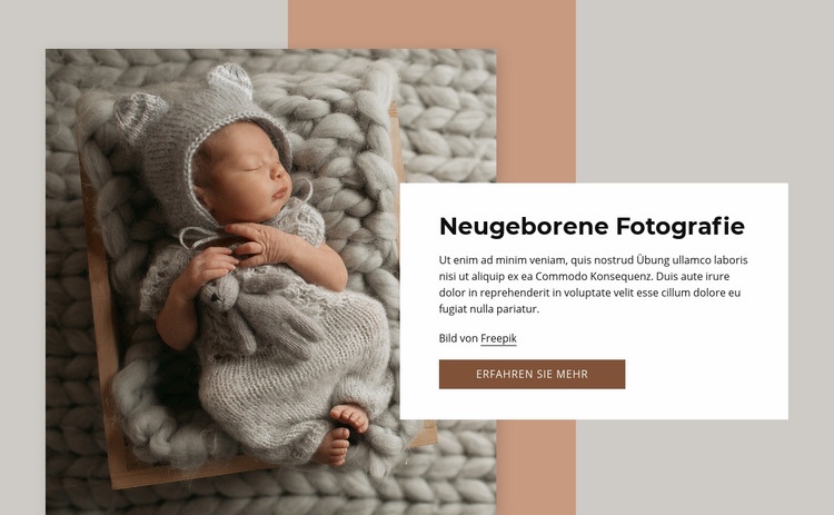 Neugeborene Fotografie Landing Page