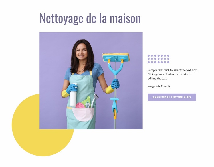 nettoyage de la maison Maquette de site Web