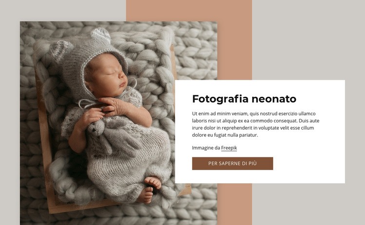 Fotografia neonato Mockup del sito web