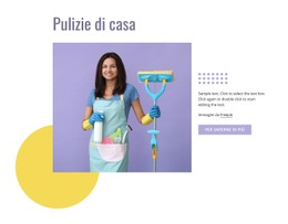 Colonna Del Modello Di Griglia CSS Per Pulizie Di Casa