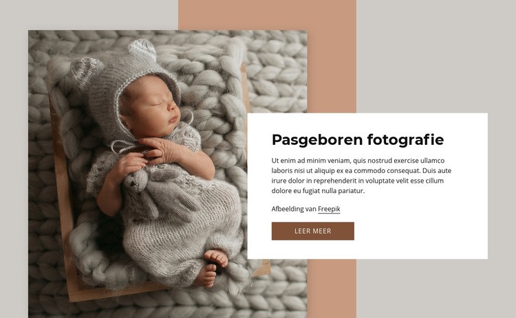 Pasgeboren fotografie Sjabloon voor één pagina