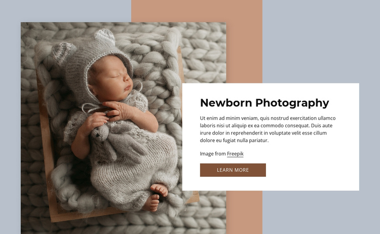 Newborn photography One Page Template