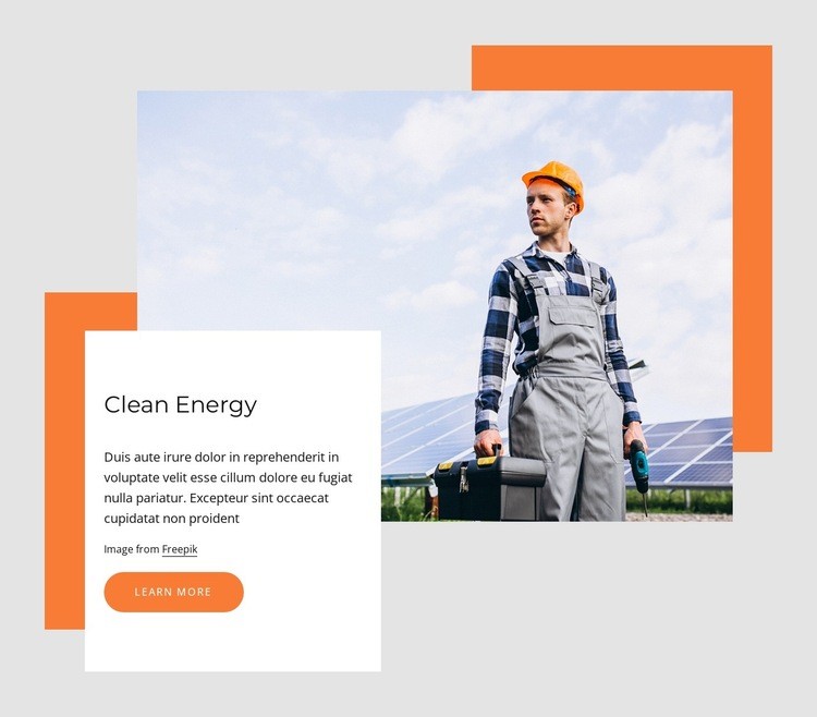 Čistá solární energie Html Website Builder