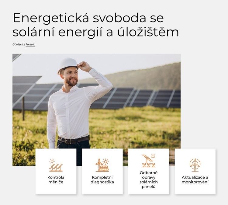 Solární energie je nejčistší energie Šablona webové stránky