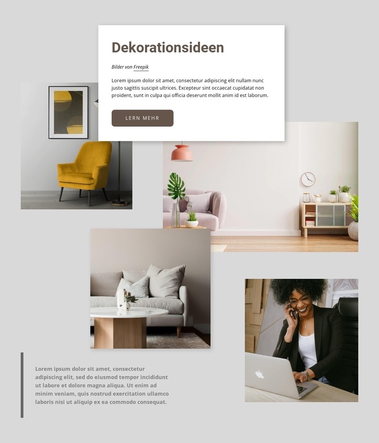 Dekorationsideen Website Builder-Vorlagen