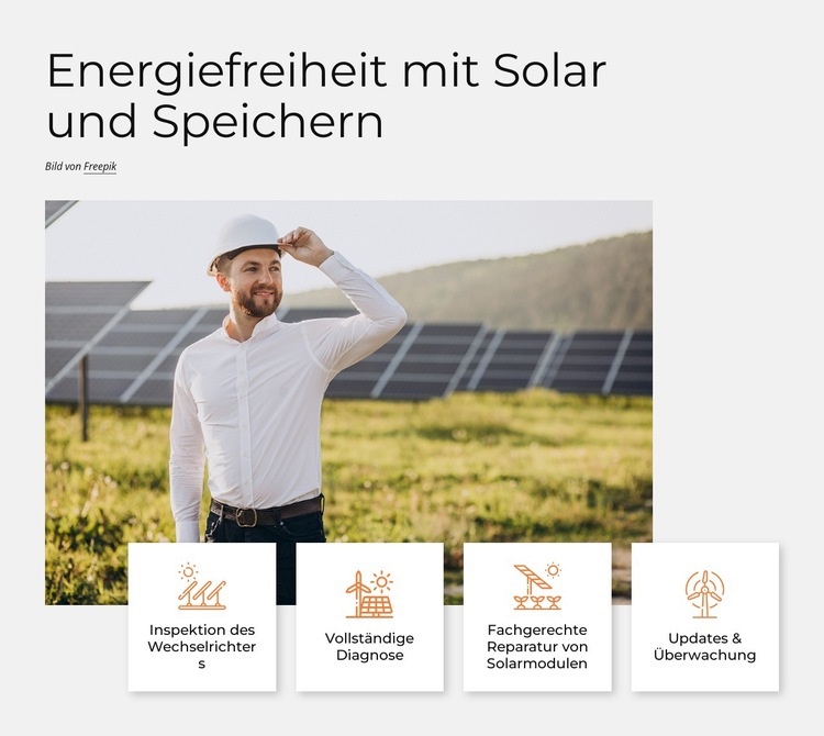Solarenergie ist die sauberste Energie Website-Modell