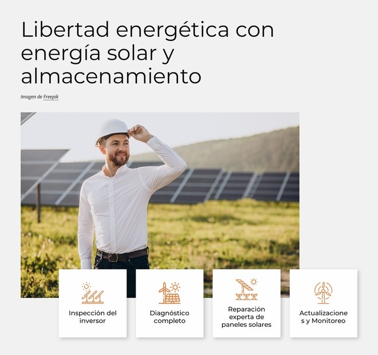 La energía solar es la energía más limpia Creador de sitios web HTML