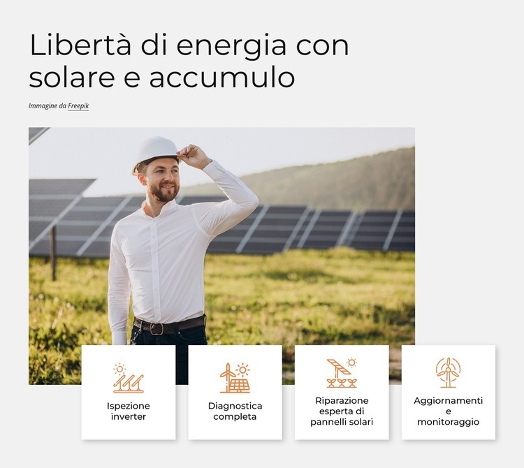 L'energia solare è l'energia più pulita Mockup del sito web
