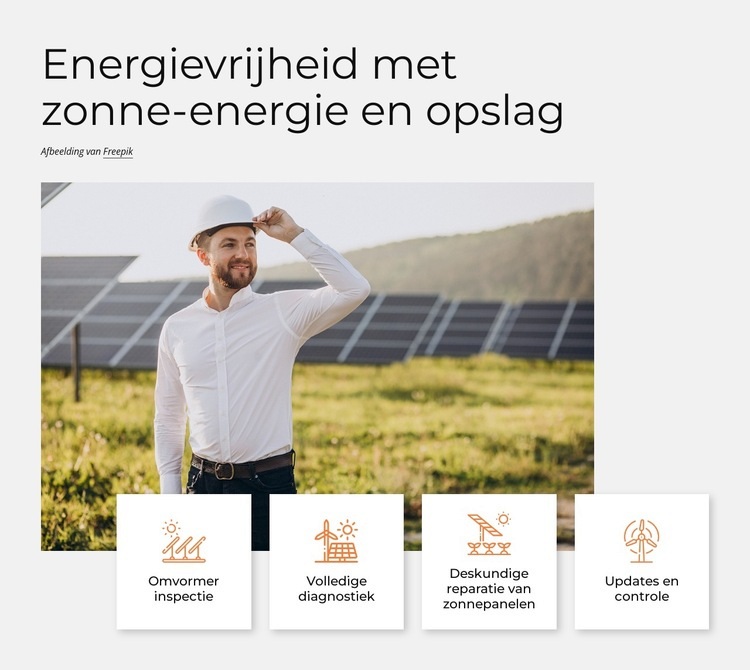 Zonne-energie is de schoonste energie Website ontwerp